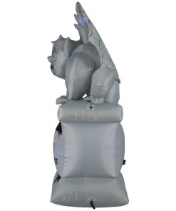Holidayana 8 Ft Perched Stone Gargoyle On Pedestal Halloween Inflatable