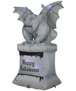 Holidayana 8 Ft Perched Stone Gargoyle On Pedestal Halloween Inflatable