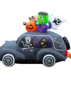 Holidayana Lawn Inflatables 5.5 Ft Inflatable Halloween Monster Hearse Yard Decoration