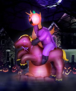 Holidayana HOME GOODS 8 Ft Headless Horseman With Jack O' Lantern Head Halloween Inflatable