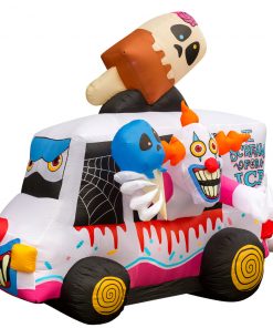 Holidayana 8 Ft Inflatable Halloween Clown Ice Cream Truck Yard Decoration