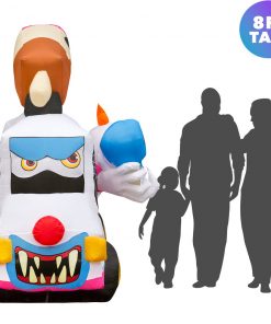 Holidayana 8 Ft Inflatable Halloween Clown Ice Cream Truck Yard Decoration