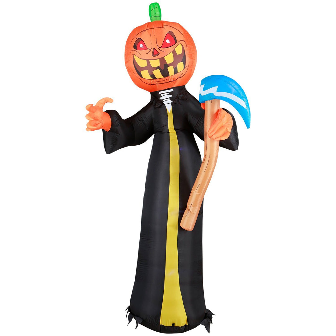 Holidayana 10 Ft Pumpkin Head Reaper With Scythe Halloween Inflatable HOME GOODS 10 Holidayana 10 Ft Pumpkin Head Reaper With Scythe Halloween Inflatable HOME GOODS