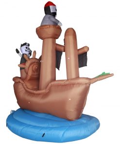 Holidayana HOME GOODS 10 Ft Wide Haunted Pirate Ship Halloween Inflatable