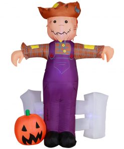 Holidayana HOME GOODS 6 Ft Festive Scarecrow With Jack O' Lantern Halloween Inflatable 19 Holidayana HOME GOODS 6 Ft Festive Scarecrow With Jack O' Lantern Halloween Inflatable