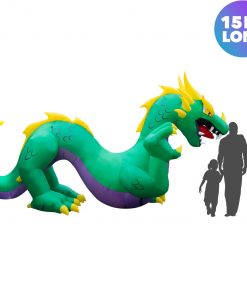 Holidayana 15 Ft Inflatable Halloween Serpent Dragon Yard Decoration Lawn Inflatables