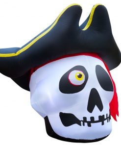 Holidayana 5 Ft Inflatable Halloween Pirate Skull Yard Decoration