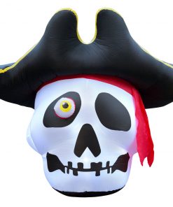 Holidayana 5 Ft Inflatable Halloween Pirate Skull Yard Decoration