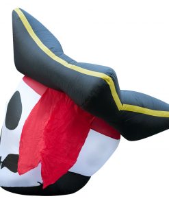 Holidayana 5 Ft Inflatable Halloween Pirate Skull Yard Decoration