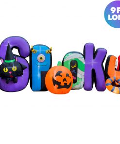 Holidayana 9 Ft Inflatable Halloween Spooky Sign Yard Decoration Lawn Inflatables