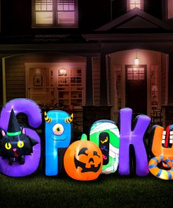 Holidayana 9 Ft Inflatable Halloween Spooky Sign Yard Decoration Lawn Inflatables