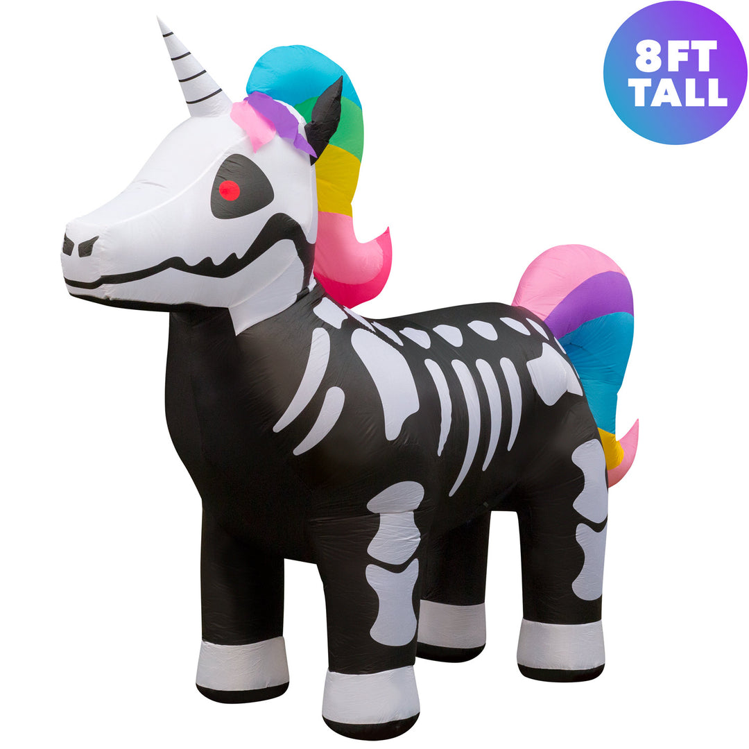 Holidayana 8 Ft Inflatable Halloween Skeleton Unicorn Yard Decoration 7 Holidayana 8 Ft Inflatable Halloween Skeleton Unicorn Yard Decoration