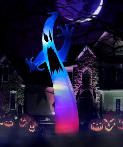Holidayana 9 Ft Ghost With Multi-Colored Lights Halloween Inflatable HOME GOODS