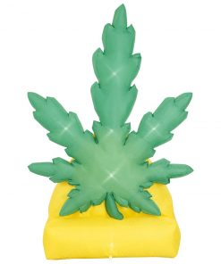 Holidayana HOME GOODS 6 Ft Giant Pot Leaf Inflatable Yard Decoration With Built-in Bulbs, Tie-Downs, And Powerful Fan