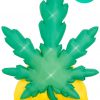 Holidayana HOME GOODS 6 Ft Giant Pot Leaf Inflatable Yard Decoration With Built-in Bulbs, Tie-Downs, And Powerful Fan