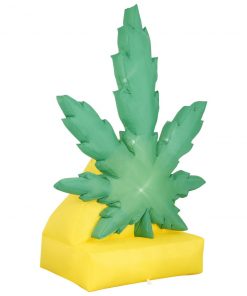 Holidayana HOME GOODS 6 Ft Giant Pot Leaf Inflatable Yard Decoration With Built-in Bulbs, Tie-Downs, And Powerful Fan