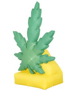 Holidayana HOME GOODS 6 Ft Giant Pot Leaf Inflatable Yard Decoration With Built-in Bulbs, Tie-Downs, And Powerful Fan