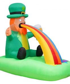 Holidayana Holiday Decorations 6ft Tall Saint Patrick's Day Puking Leprechaun Lawn Inflatable, Bright Lights, Built-in Fan, And Included Stakes And Ropes 13 Holidayana Holiday Decorations 6ft Tall Saint Patrick's Day Puking Leprechaun Lawn Inflatable, Bright Lights, Built-in Fan, And Included Stakes And Ropes