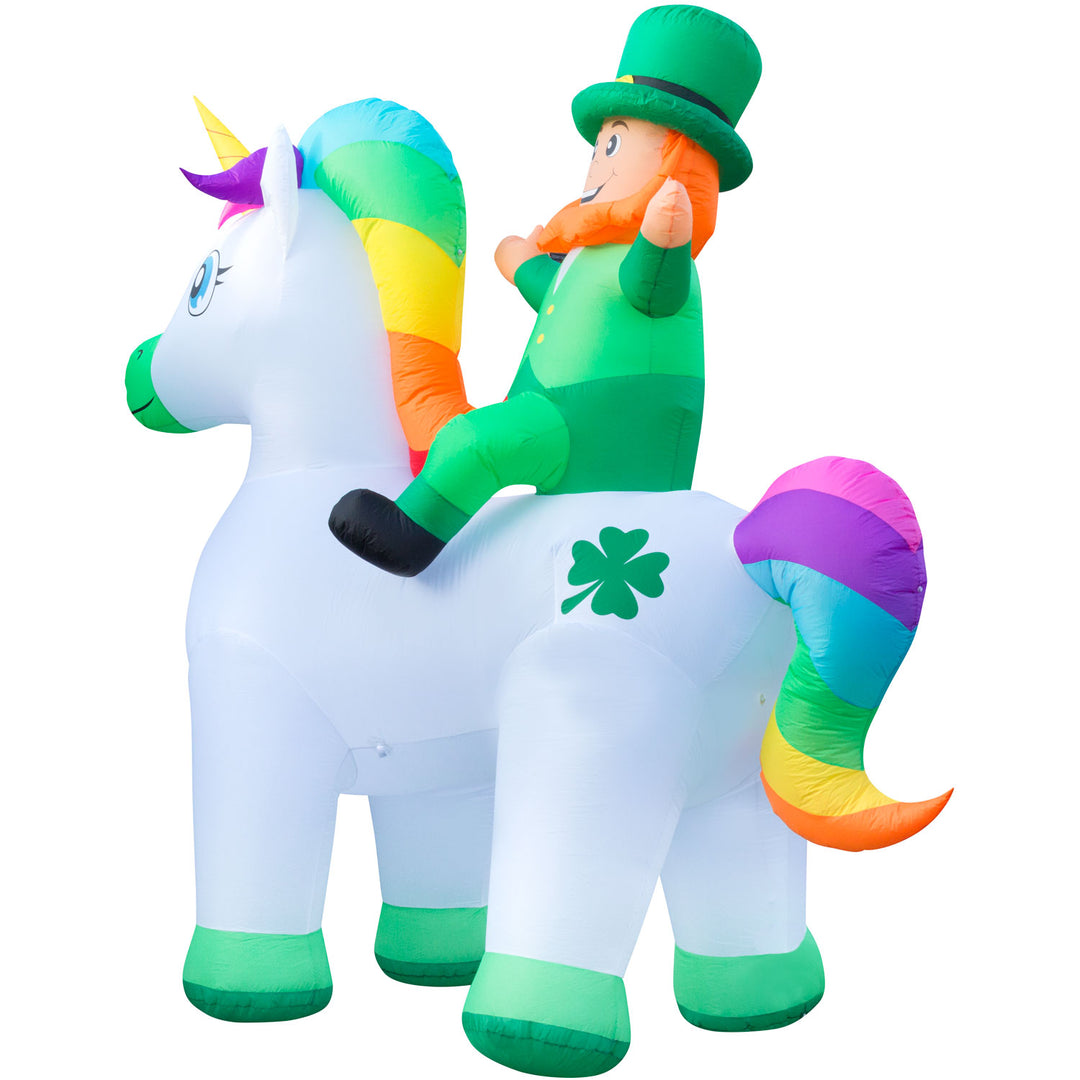 Holidayana 9ft Tall Saint Patrick's Day Leprechaun Riding Unicorn Lawn Inflatable, Bright Lights, Built-in Fan, And Included Stakes And Ropes Holiday Decorations 4 Holidayana 9ft Tall Saint Patrick's Day Leprechaun Riding Unicorn Lawn Inflatable, Bright Lights, Built-in Fan, And Included Stakes And Ropes Holiday Decorations