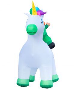 Holidayana 9ft Tall Saint Patrick's Day Leprechaun Riding Unicorn Lawn Inflatable, Bright Lights, Built-in Fan, And Included Stakes And Ropes Holiday Decorations 11 Holidayana 9ft Tall Saint Patrick's Day Leprechaun Riding Unicorn Lawn Inflatable, Bright Lights, Built-in Fan, And Included Stakes And Ropes Holiday Decorations