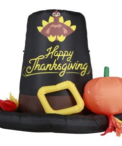 Holidayana Inflatable Pilgrim Hat Thanksgiving Decoration With Built-In Fan And LED Lights HOME GOODS