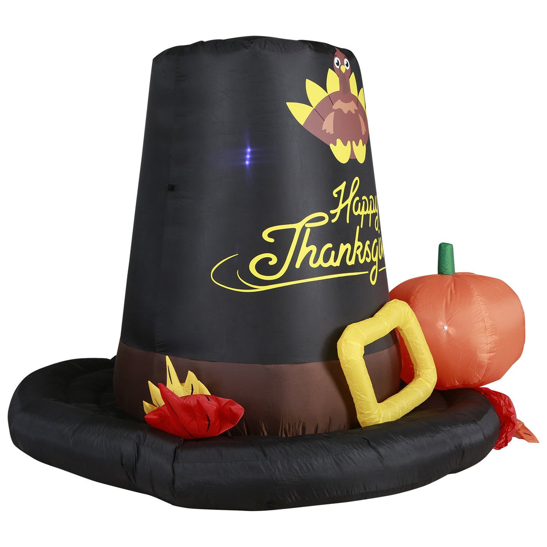 Holidayana Inflatable Pilgrim Hat Thanksgiving Decoration With Built-In Fan And LED Lights HOME GOODS 2 Holidayana Inflatable Pilgrim Hat Thanksgiving Decoration With Built-In Fan And LED Lights HOME GOODS