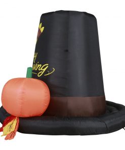 Holidayana Inflatable Pilgrim Hat Thanksgiving Decoration With Built-In Fan And LED Lights HOME GOODS 11 Holidayana Inflatable Pilgrim Hat Thanksgiving Decoration With Built-In Fan And LED Lights HOME GOODS