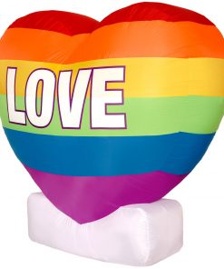 Holidayana LAWN & GARDEN DECOR 6ft Tall Valentine's Day "Love" Rainbow Heart Lawn Inflatable, Bright Lights, Built-in Fan, And Included Stakes And Ropes