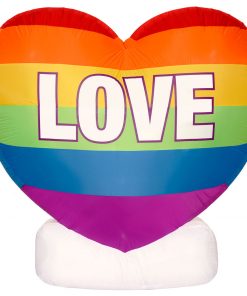 Holidayana LAWN & GARDEN DECOR 6ft Tall Valentine's Day "Love" Rainbow Heart Lawn Inflatable, Bright Lights, Built-in Fan, And Included Stakes And Ropes