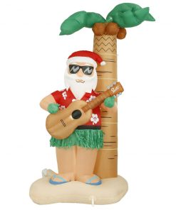 Holidayana 8 Ft Inflatable Christmas Hula Santa Outdoor Decoration With LED Lights, Fan, And Stakes HOME GOODS