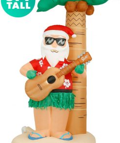 Holidayana 8 Ft Inflatable Christmas Hula Santa Outdoor Decoration With LED Lights, Fan, And Stakes HOME GOODS