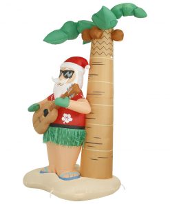 Holidayana 8 Ft Inflatable Christmas Hula Santa Outdoor Decoration With LED Lights, Fan, And Stakes HOME GOODS