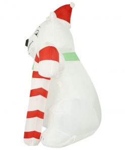 Holidayana HOME GOODS 8 Ft Inflatable Christmas Polar Bear Outdoor Decoration With LED Lights, Fan, And Stakes