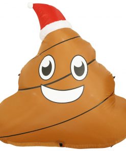 Holidayana 4 Ft Inflatable Christmas Poop Outdoor Decoration With LED Lights, Fan, And Stakes