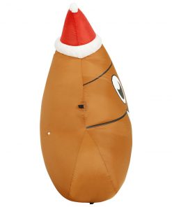 Holidayana 4 Ft Inflatable Christmas Poop Outdoor Decoration With LED Lights, Fan, And Stakes