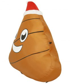 Holidayana 4 Ft Inflatable Christmas Poop Outdoor Decoration With LED Lights, Fan, And Stakes
