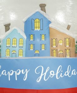 Holidayana HOME GOODS 8 Ft Inflatable Christmas Snow Globe Outdoor Decoration With LED Lights, Fan, And Stakes