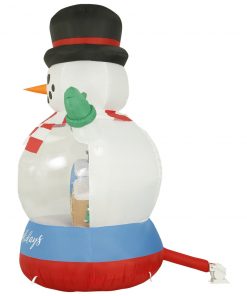 Holidayana HOME GOODS 8 Ft Inflatable Christmas Snow Globe Outdoor Decoration With LED Lights, Fan, And Stakes