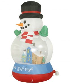 Holidayana HOME GOODS 8 Ft Inflatable Christmas Snow Globe Outdoor Decoration With LED Lights, Fan, And Stakes