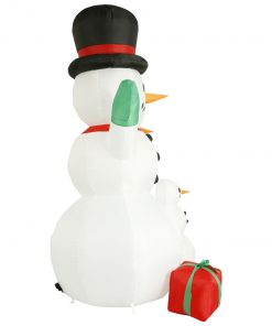 Holidayana 8 Ft Inflatable Christmas Snowman Family Outdoor Decoration With LED Lights, Fan, And Stakes HOME GOODS