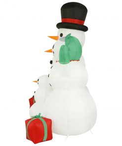 Holidayana 8 Ft Inflatable Christmas Snowman Family Outdoor Decoration With LED Lights, Fan, And Stakes HOME GOODS