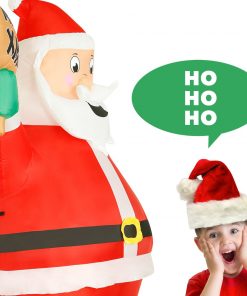 Holidayana HOME GOODS 8 Ft Inflatable Christmas Santa With Sign Outdoor Decoration