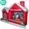Holidayana 8 Ft Inflatable Christmas Santa Workshop Outdoor Decoration With LED Lights, Fan, And Stakes