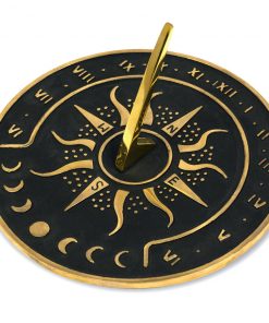 Marketfleet Inc. Sunward 8.5” Diameter Garden Sundial With Polished Brass Highlights Patio & Outdoors