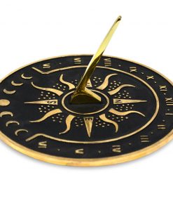 Marketfleet Inc. Sunward 8.5” Diameter Garden Sundial With Polished Brass Highlights Patio & Outdoors