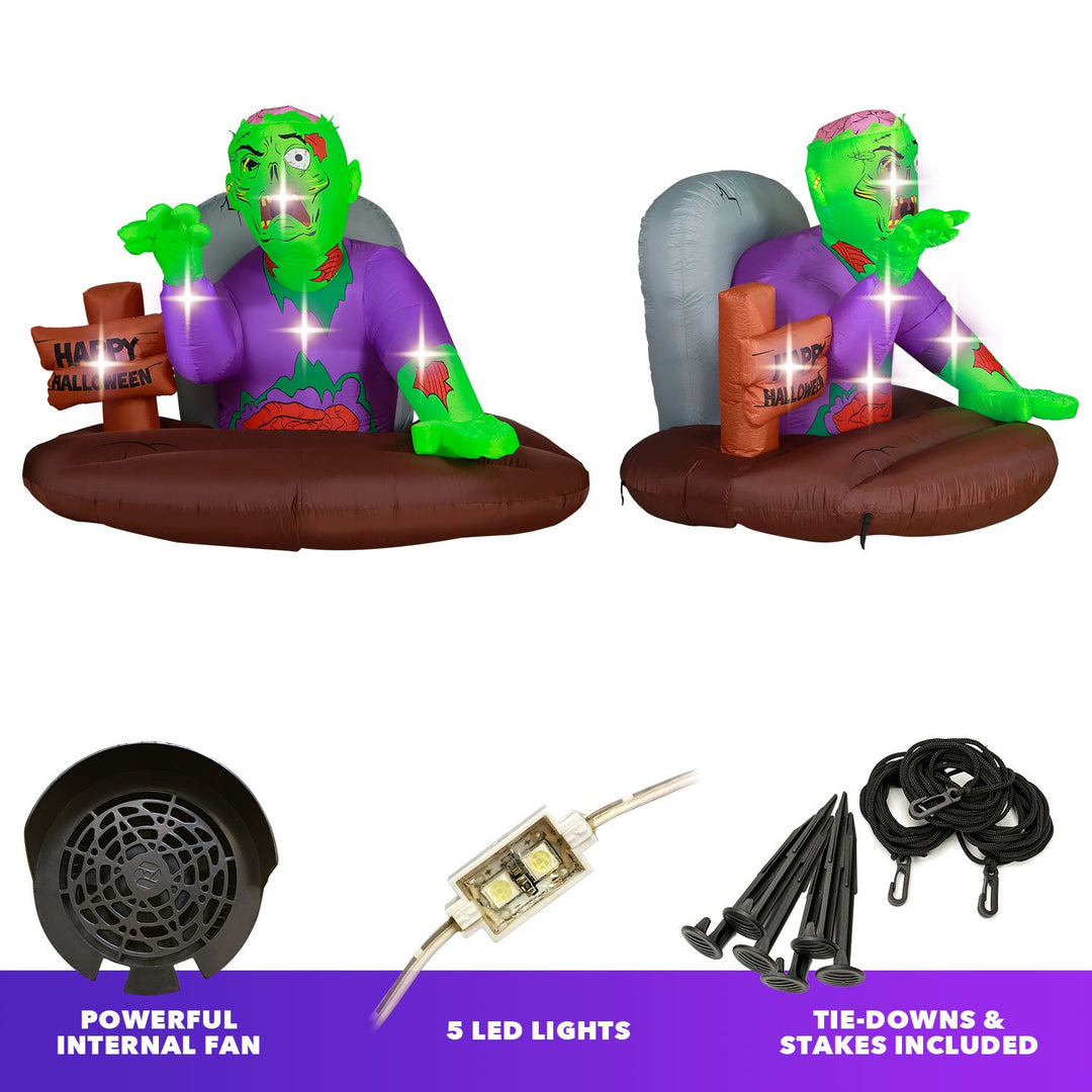 Holidayana 5 Ft Resurrected Graveyard Zombie Halloween Inflatable HOME GOODS 3 Holidayana 5 Ft Resurrected Graveyard Zombie Halloween Inflatable HOME GOODS