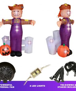 Holidayana HOME GOODS 6 Ft Festive Scarecrow With Jack O' Lantern Halloween Inflatable 12 Holidayana HOME GOODS 6 Ft Festive Scarecrow With Jack O' Lantern Halloween Inflatable