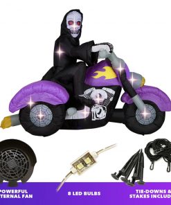 Holidayana HOME GOODS 8 Ft Long Reaper On Trike Chopper Halloween Inflatable