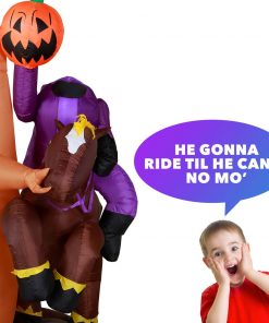 Holidayana HOME GOODS 8 Ft Headless Horseman With Jack O' Lantern Head Halloween Inflatable 13 Holidayana HOME GOODS 8 Ft Headless Horseman With Jack O' Lantern Head Halloween Inflatable