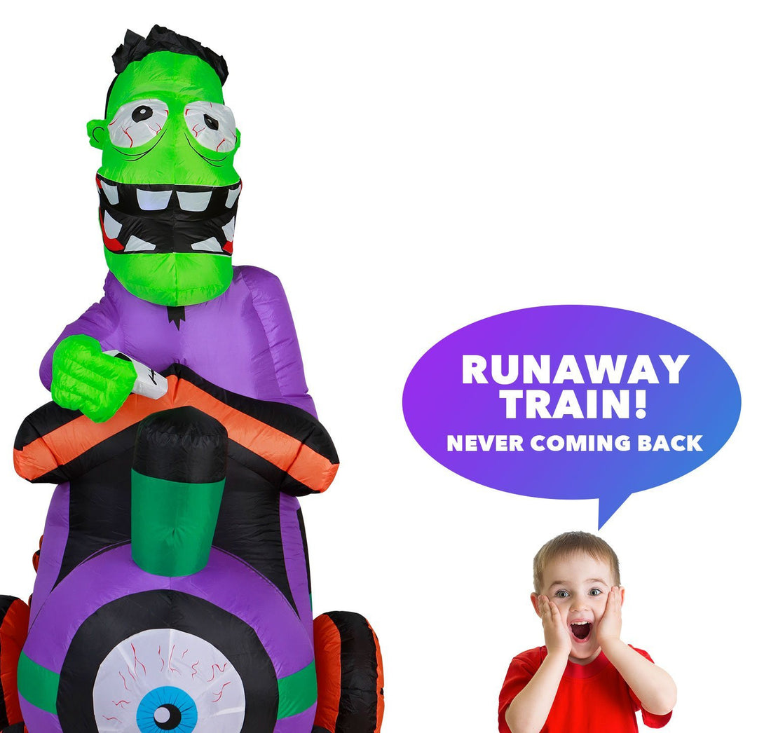 Holidayana HOME GOODS 10 Ft Long Runaway Graveyard Train Halloween Inflatable 10 Holidayana HOME GOODS 10 Ft Long Runaway Graveyard Train Halloween Inflatable